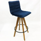 Kit 2 Banquetas Decorativa Jaque Veludo Azul Marinho Base Gir