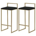 Kit 2 Banquetas Decorativa Jasmine Base Gold Veludo Preto G41