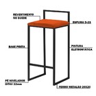 Kit 2 Banquetas Decorativa Jasmine Base Preto Suede Telha G41