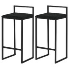 Kit 2 Banquetas Decorativa Jasmine Base Preto Veludo Preto G4