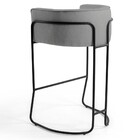 Kit 2 Banquetas Decorativas Base Aço Preto Betina C-416 Linho