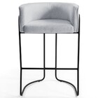 Kit 2 Banquetas Decorativas Base Aço Preto Betina Linho D-315