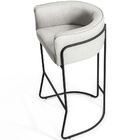 Kit 2 Banquetas Decorativas Betina Base Preto Viscolinho Off