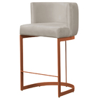 Kit 2 Banquetas Decorativas Emília Suede Bege Para Cozinha Ba