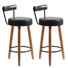 Kit 2 Banquetas Decorativas Napoles Courino Preto Salaone