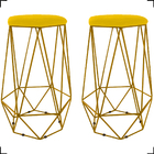 Kit 2 Banquetas Decorativas Para Balcão Hexágonal Aramado Bas