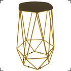 Kit 2 Banquetas Decorativas Para Balcão Hexágonal Aramado Bas