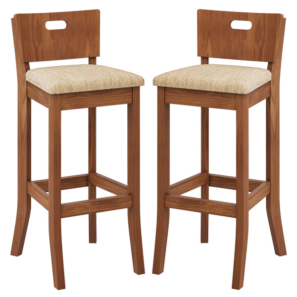 Kit 2 Banquetas Decorativas Sala De Jantar Dora Com Estofado