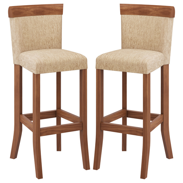 Kit 2 Banquetas Decorativas Sala De Jantar Milena Linho Bege