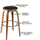 Kit 2 Banquetas Decorativas Sala E Cozinha Turn Madeira Preta