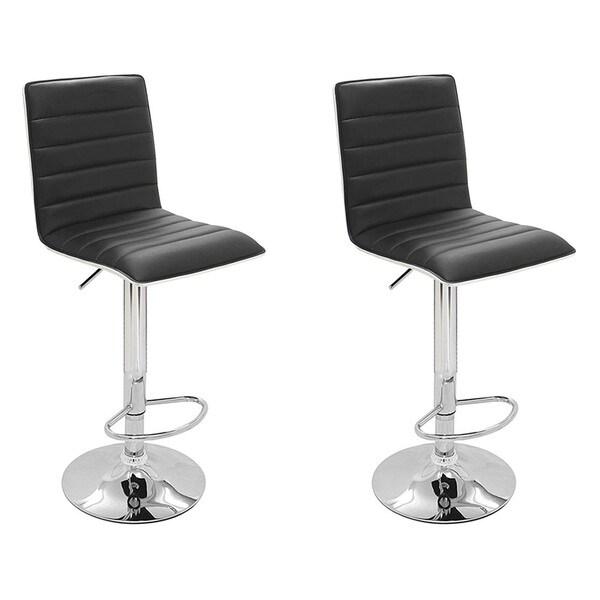 Kit 2 Banquetas Decorativas Sala Mitty Pu Sintético Preta G56