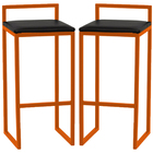 Kit 2 Banquetas Decorativas Yah Para Cozinha E Balcão Área Go