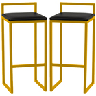 Kit 2 Banquetas Decorativas Yah Para Cozinha E Balcão Área Go