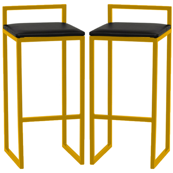 Kit 2 Banquetas Decorativas Yah Para Cozinha E Balcão Área Go