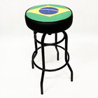 Kit 2 Banquetas Do Brasil Alta Bar Estampa Bandeira Giratória
