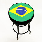 Kit 2 Banquetas Do Brasil Alta Bar Estampa Bandeira Giratória
