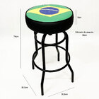 Kit 2 Banquetas Do Brasil Alta Bar Estampa Bandeira Giratória