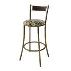 Kit 2 Banquetas Dourada Em Aço E Junco Pequim Floral Hibisco