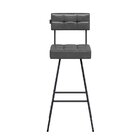 Kit 2 Banquetas Em Aço E Couro Sintético Madri  Preto/preto