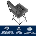 Kit 2 Banquetas Em Aço E Couro Sintético Madri  Preto/preto