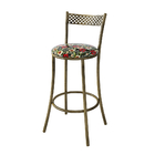 Kit 2 Banquetas Em Aço E Junco México Floral Hibisco Vermelho