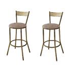 Kit 2 Banquetas Em Aço Sofia Bege Lunar - Cor: Cinza