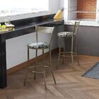 Kit 2 Banquetas Em Aço Sofia Floral Costela De Adão Verde - C