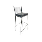 Kit 2 Banquetas Empilhável Cromada Altura 65cm Assento Preto