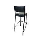 Kit 2 Banquetas Empilhável Preta Altura 65cm Assento E Encost