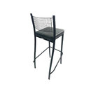 Kit 2 Banquetas Empilhável Preta Altura 65cm Assento Preto -