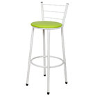 Kit 2 Banquetas Epoxi Branco Assento Verde