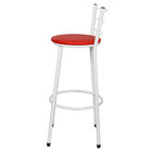 Kit 2 Banquetas Epoxi Branco Assento Vermelho