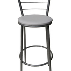 Kit 2 Banquetas Epoxi Cinza  Assento Branco