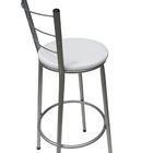 Kit 2 Banquetas Epoxi Cinza  Assento Branco