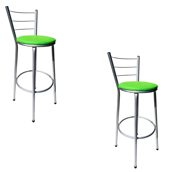 Kit 2 Banquetas Epoxi Cinza  Assento Verde