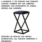 Kit 2 Banquetas Estrutura Ferro Baixa Azul
