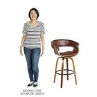 Kit 2 Banquetas Giratória Alta Com Encosto Base Madeira Ravi