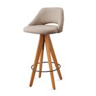 Kit 2 Banquetas Giratórias Estofadas Com Encosto Nicole Bege