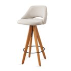 Kit 2 Banquetas Giratórias Estofadas Com Encosto Nicole Nude