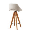 Kit 2 Banquetas Giratórias Estofadas Com Encosto Nicole Nude