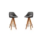 Kit 2 Banquetas Giratórias Estofadas Com Encosto Nicole Preto