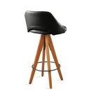 Kit 2 Banquetas Giratórias Estofadas Com Encosto Nicole Preto