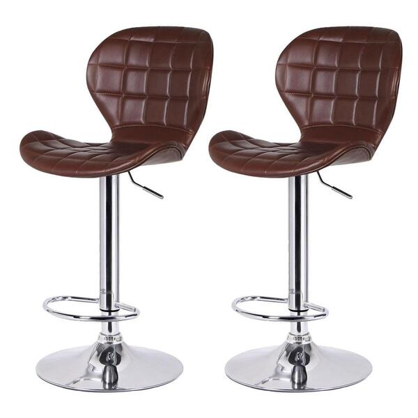 Kit 2 Banquetas Giratórias Lúcia Rivatti Pu Marrom Base Disco