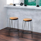 Kit 2 Banquetas Guatemala Industrial Madeira Maciça 70cm