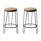 Kit 2 Banquetas Guatemala Industrial Madeira Maciça 70cm