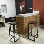 Kit 2 Banquetas Industrial Bistrô Sem Encosto Ferro Com Madei