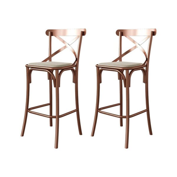 Kit 2 Banquetas Katrina Bar Cozinha Balcão Em Aço Cobre Iron