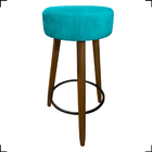 Kit 2 Banquetas Kyra Alta Para Cozinha Gourmet Suede Azul Tur