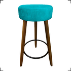 Kit 2 Banquetas Kyra Alta Para Cozinha Gourmet Suede Azul Tur