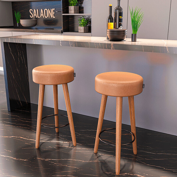 Kit 2 Banquetas Londres Cor Amarula - Speciale Home